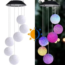 

PAMNNY Solar Garden Light Creative LED Color Changing Wind Chimes Landscape Lamp Outdoor Waterproof Home Courtyard Hanging Lamp