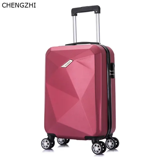 CHENGZHI ABS+ PC чемодан на колёсиках spinner для мужчин бизнес пароль чемодан для женщин чемодан для путешествий с колесами - Цвет: red