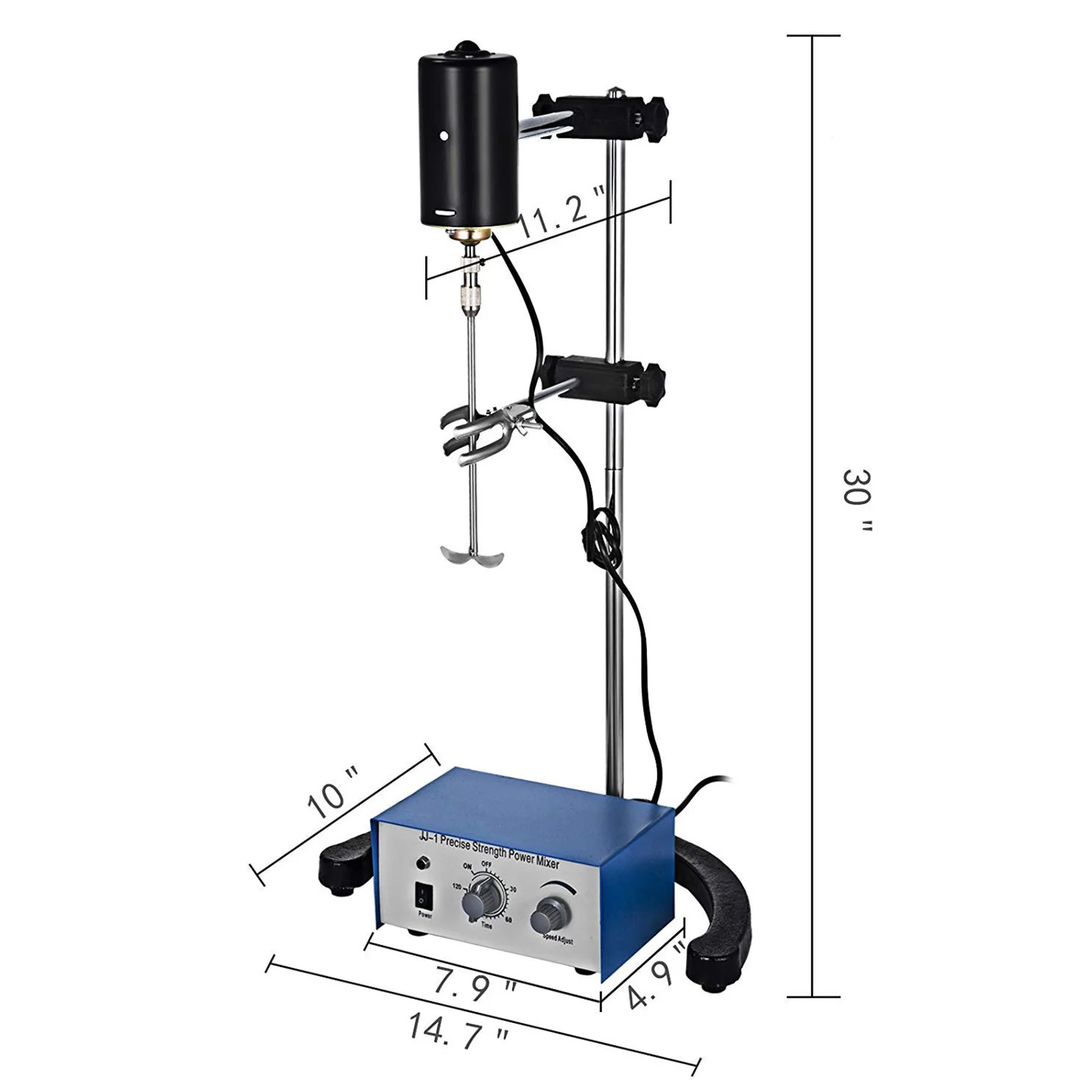LFGUD Electric Stirrer Plate Overhead Stirrer Mixer 0-3000rpm Adjustable  Overhead Stirrer 0-120min for Lab Mechanical Mixer, 220V