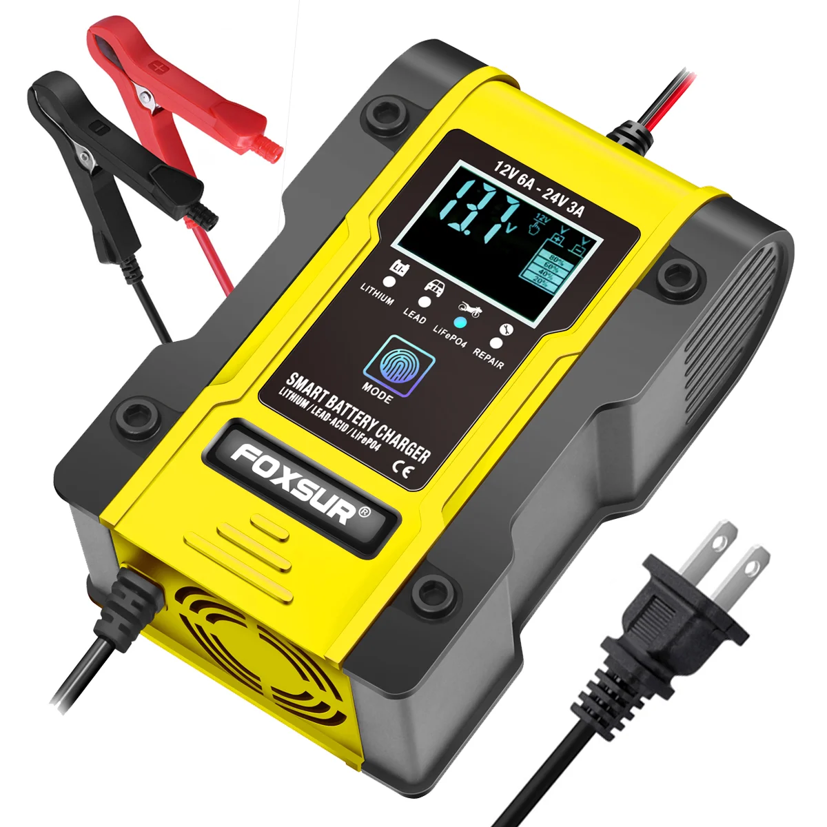 超激安ショップ 自動車およびオートバイのバッテリー充電器 自動スマートバッテリー充電器 7ステージ 12v 24v 6a ウェット 12 6v リチウム 大阪本物 Pratapgadcheware Com