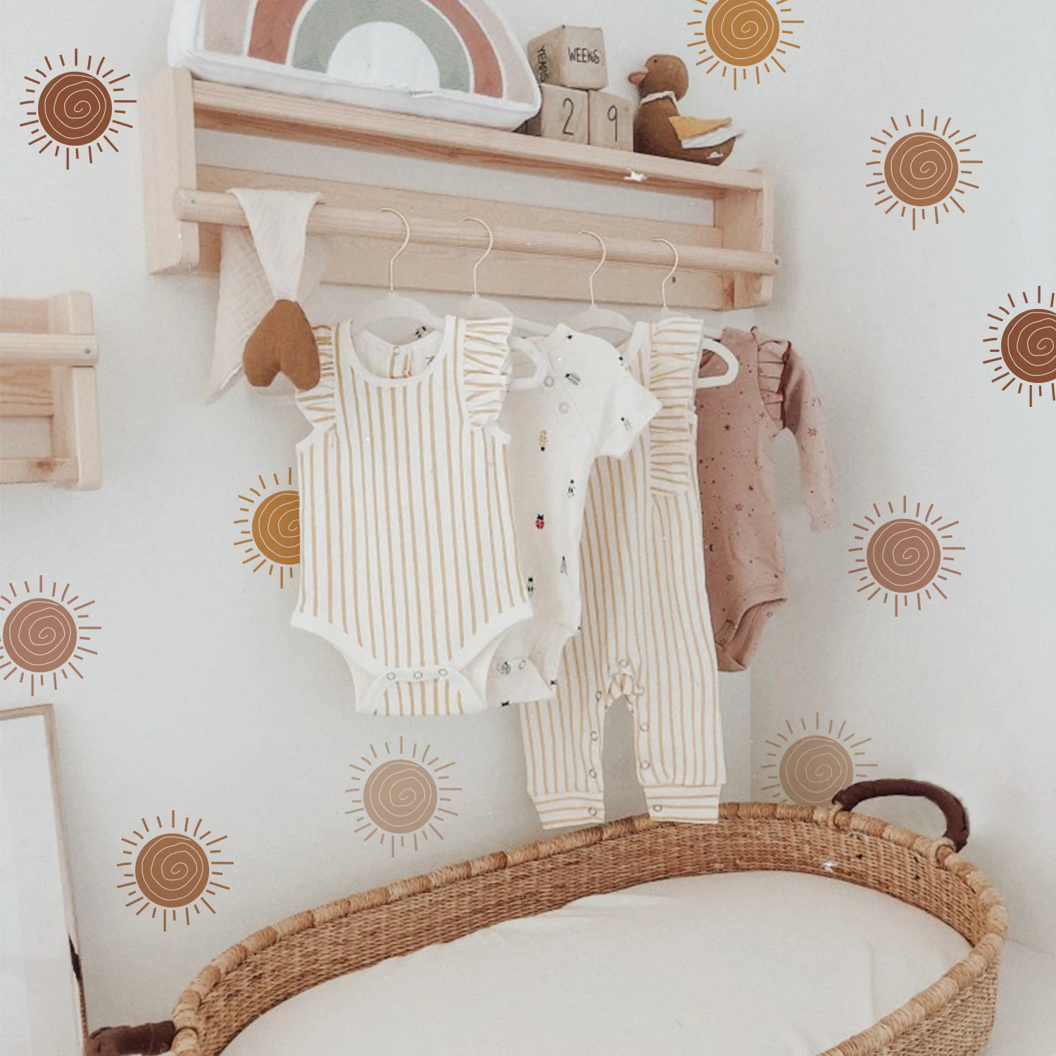 Funlife® Boho Sun Wall Decals Home Decor Waterproof Stickers Peel &amp Stick Nursery Baby Kids Bedroom Children Living Room | Дом и сад
