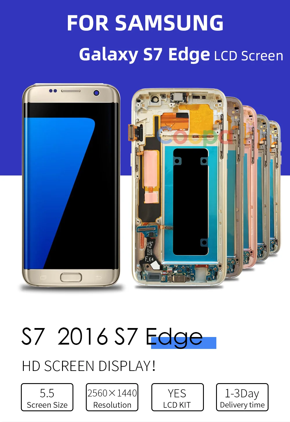 5,5 '' супер AMOLED Замена для samsung Galaxy S7 Edge G935F G935A G9350 lcd дигитайзер сенсорный экран с рамкой экрана