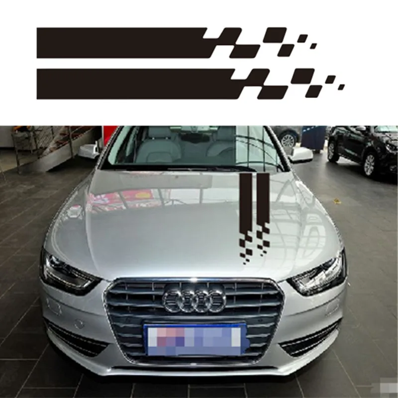 

2pcs Car Hood Cover Sticker Auto Vinyl Film Long Stripe Decals Stylish Graphics Car Sport Styling Sticker Tuning Car Accessories