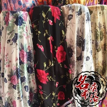 Настоящая Лоскутная печать цветной бутиловый Атлас большое дерево пион эмуляция шелковая одежда Cos платье в линии шарф ткани