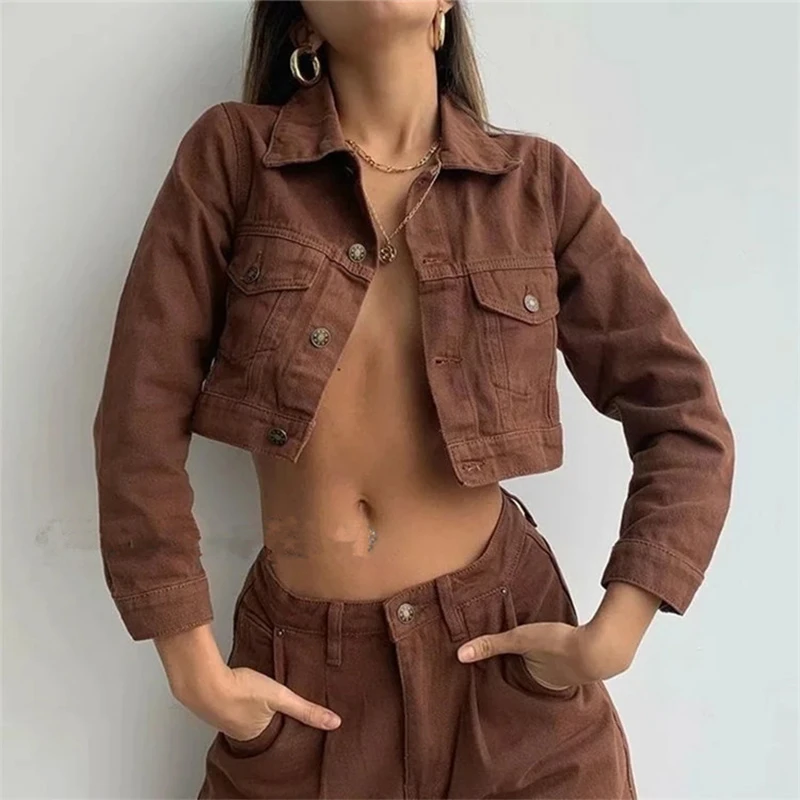 brown denim jacket womens