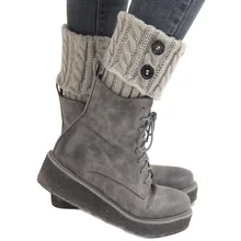 Frauen Winter Stricken Beinlinge Boot Abdeckung Halten Warme Socken Einfarbig Socken Boot Wärmer Boot-Toppers