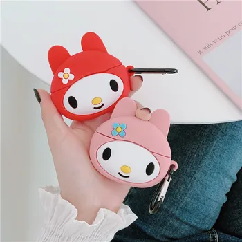 

Cute 3D Doll My Melody Earphone Case For Airpods Pro Soft Silicone Bluetooth Headset Protective Box Charging Cover Animal Coque