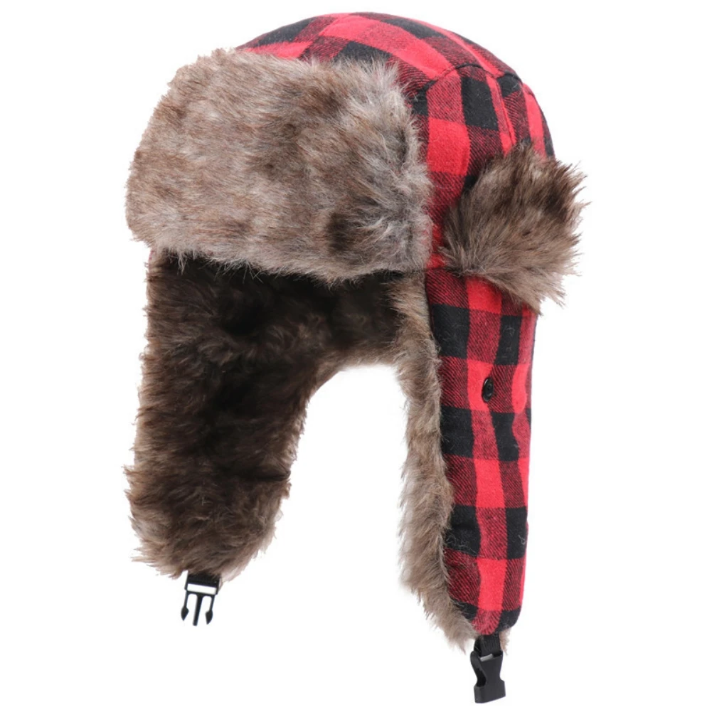 

Men's Winter Hat Ushanka Trapper Bomber Hat Men 2021 Soft Leather Russian Soviet Earflap Pilot Hats Gorro ruso Faux Fur Caps