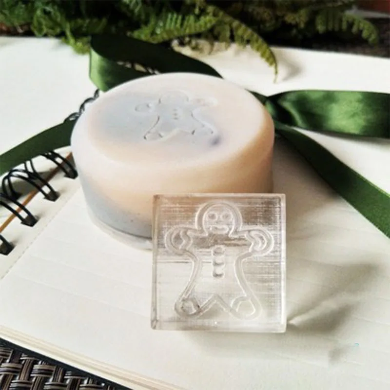 Handmade Lovers Making Stamp, Clear DIY, Organic Glass, Soap Seal, No Handle, Acrylic Chapters, Custom, Girls, Boys Pattern