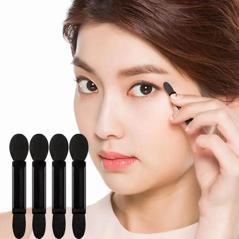 10pcs Double-Head Sponge Eye Shadow Eyeliner Brush Black&ampWhite Applicator Beauty Makeup Tools Foundation Brushes Tool Set | Красота и