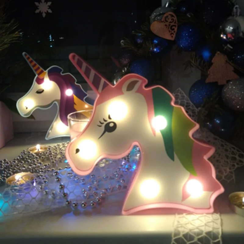 Unicorn Party Decoration 3D Unicorn Led Light Per La Decorazione Domestica Christmas Bedroom Led Light Kids Birthday Baby Shower Light Navidad
