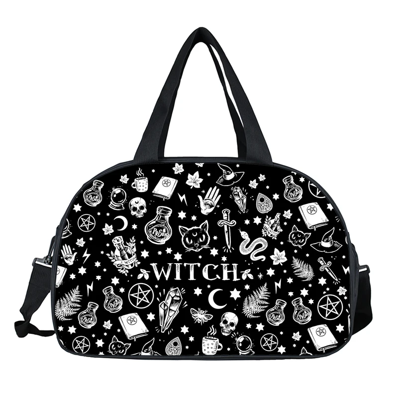 Дорожные сумки fantasy witch / black cat fairy с принтом многофункциональная сумка для