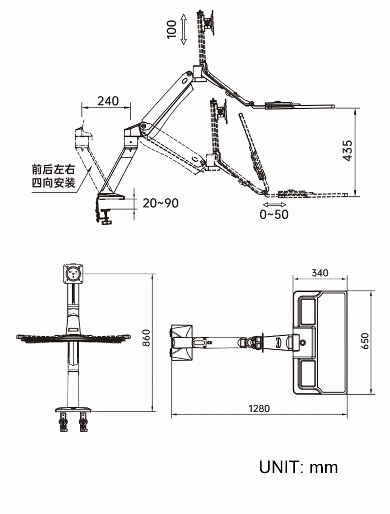 NB40 Ergonomic Height Adjust Computer Sit Stand Workstation 22-32 Inch Monitor Mount Bracket with Keyboard Plate Desk Stand 6 NB40 Ergonomic Height Adjust Computer Sit Stand Workstation 22-32 Inch Monitor Mount Bracket with Keyboard Plate Desk Stand 1