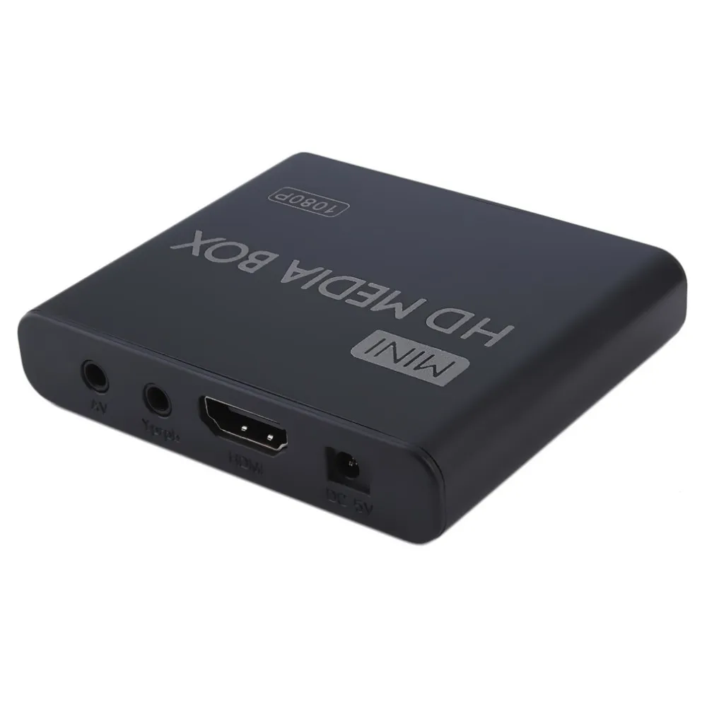 Мини-медиаплеер 1080 P мини HDD медиаплеер ТВ коробка видео мультимедийный плеер Full HD с SD карт-ридер 100 Mpbs AU EU US Plug