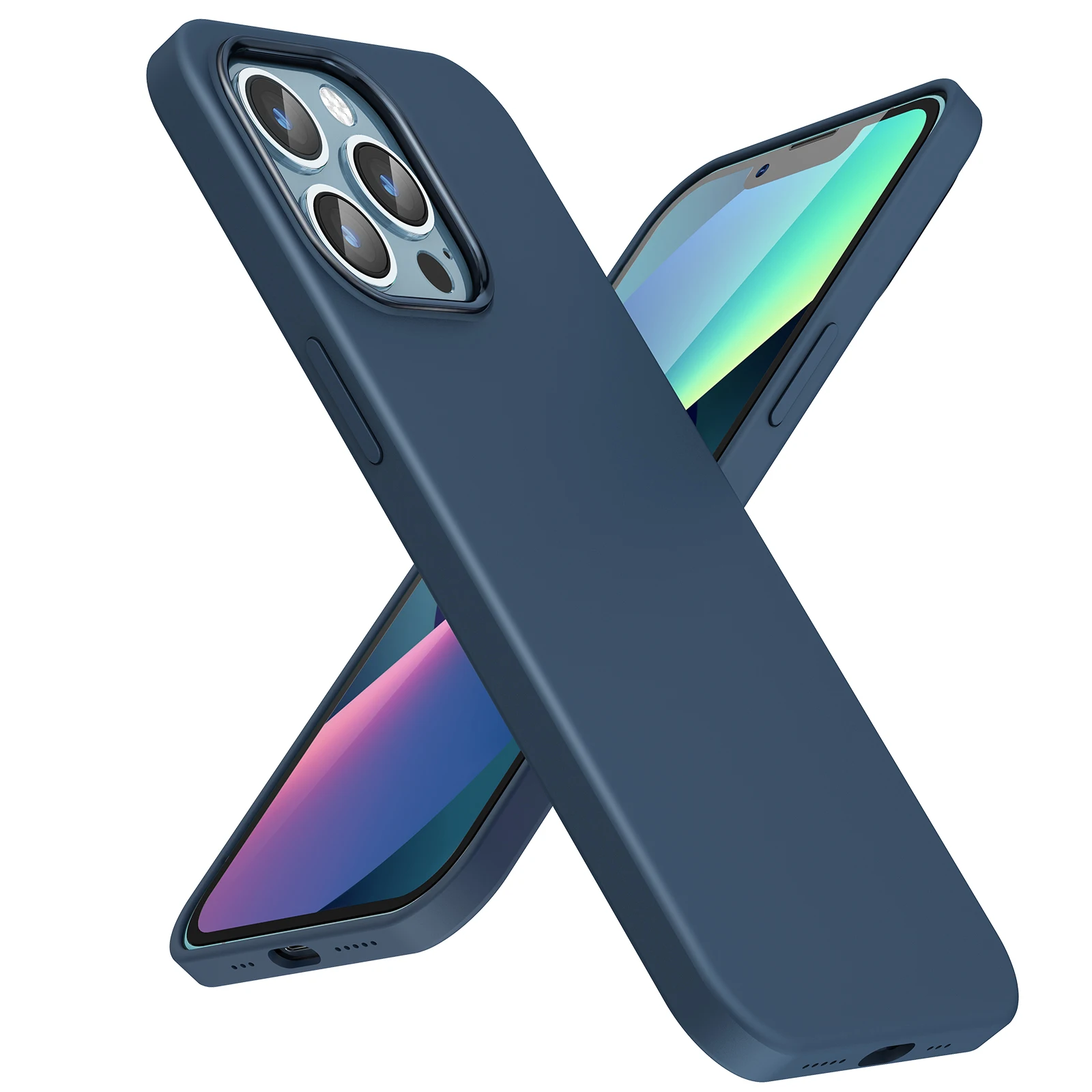 Чехол для Iphone13pro Iphone13 Iphone13mini Iphone13promax с цветными жидкими силиконовыми ощущениями