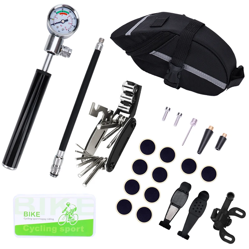 Mountain Bike Bicycle Repair Kit Tool Bag Bicycle Saddle Bag Multi