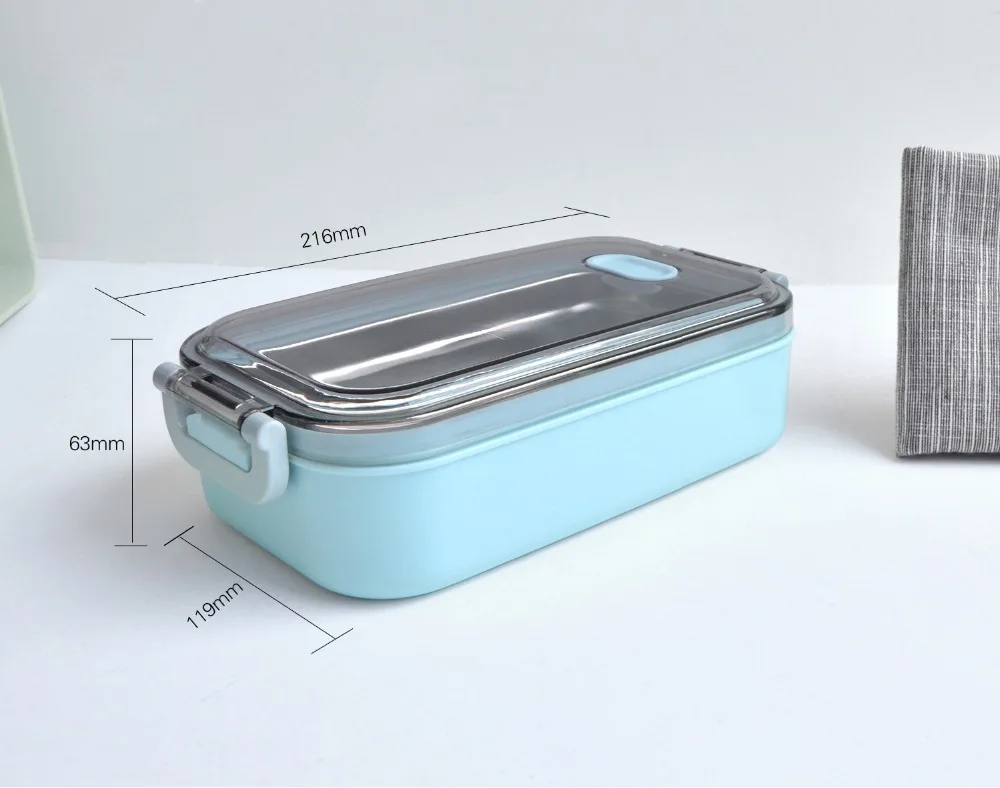 TUUTH Lunch Box Stainless Steel 800ml-capacity Microwave Heating Portable Dinne Food Containers Adults Lady Kids B5