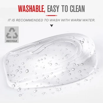 

1 Pair Gel Inner Heightening Insole Pad Elasticity Shock Absorption Decompression Silicone Gel Heel protector soft Cushion J9