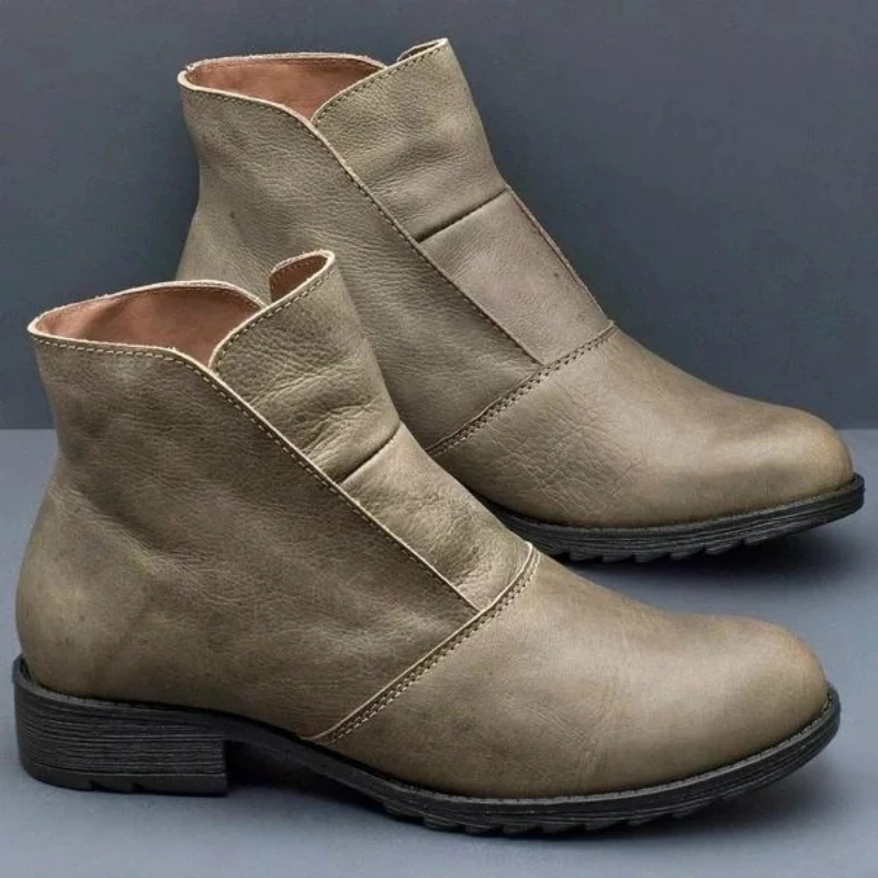 Г., осенне-зимние ботильоны для женщин, Ботинки martin роскошная дизайнерская обувь для женщин из искусственной кожи с круглым носком