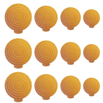 

12pcs Thicken Cake Paper Tray Practical Cake Circle Base Round Shape Dessert Tray Party Supplies for Birthday Wedding (4 Inch +