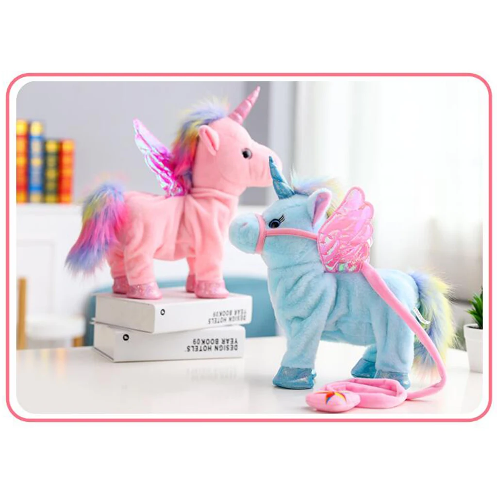 Electric Unicorn Plush Animal Electronic Doll Toy Walking Singing Dancing Horse