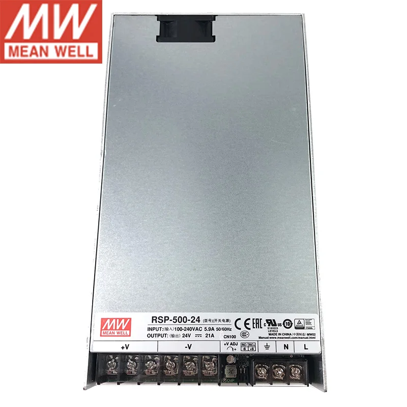 MEAN WELL RSP-500-24 импульсный источник питания 110 В/220 В переменного тока в 24 постоянного