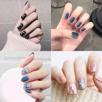 

24Pcs/Set Colorful False Nails Fake Nail Stickers Full Cover Nail Art