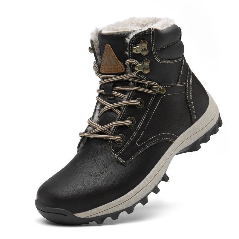 Армейские ботинки; Зимняя мужская обувь; военные ботинки; уличные кроссовки для мальчиков; зимние ботинки на платформе; хлопчатобумажные туфли на плоской подошве; botas hombre - Цвет: Коричневый