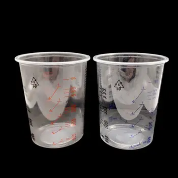 

10Pcs Plastic Paint Mixing Cups 600ml Mixing Pot Paint Mixing Calibrated Cup Set Q6PA