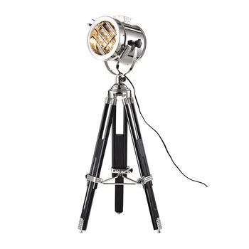 

Luxury Table Lights Nordic Chrome Search Light Metal Wood Glass Table Lamp For Living Room Foyer Home Decoration Desk Lamp TA102