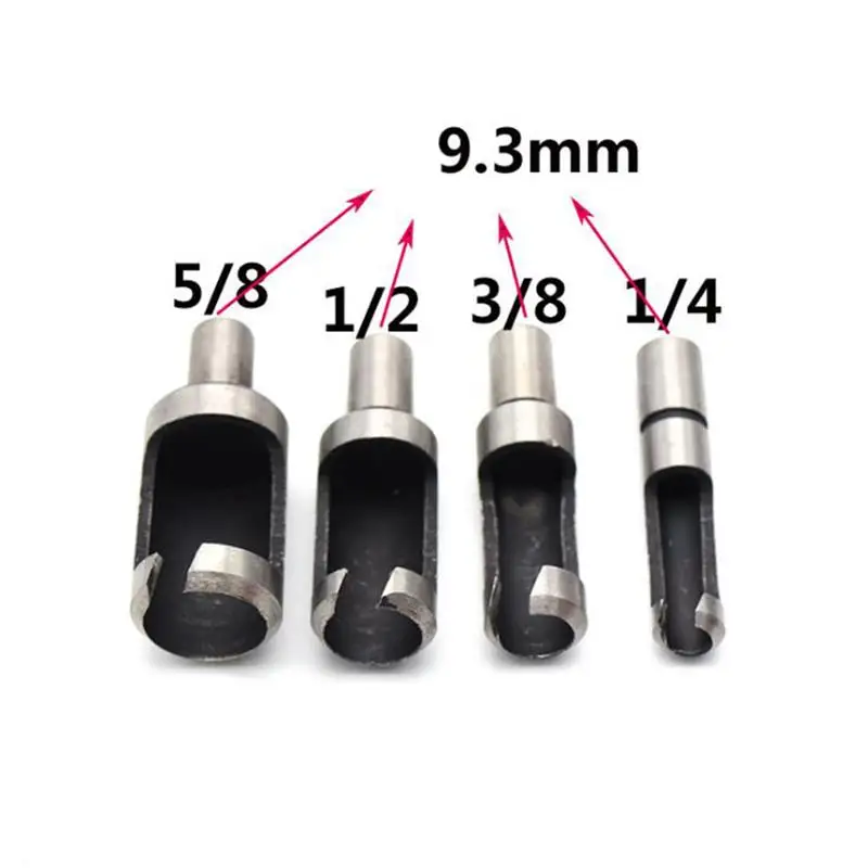 WINOMO 8pcs Professional Drill Bits Carbon Steel Wood Plug Cutters Straight Tapered Deep Plug Cutter Sets Claw Tool Accessories