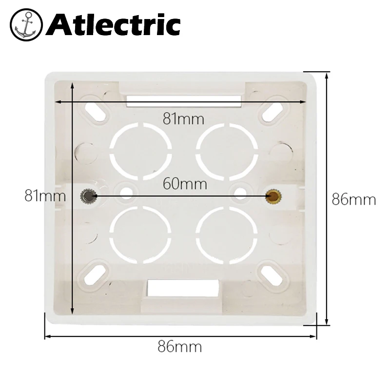 Atlectric внешняя распределительная коробка переключатель розетка поверхность стены коробка установка коробка белая коробка распределительная коробка ЕС Великобритания 81 мм* 81 мм* 31 мм