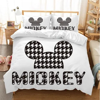 

Disney Cartoon Mickey Minnie Bedding set Duvet Cover set Pillowcase 3D Print Children birthday gift