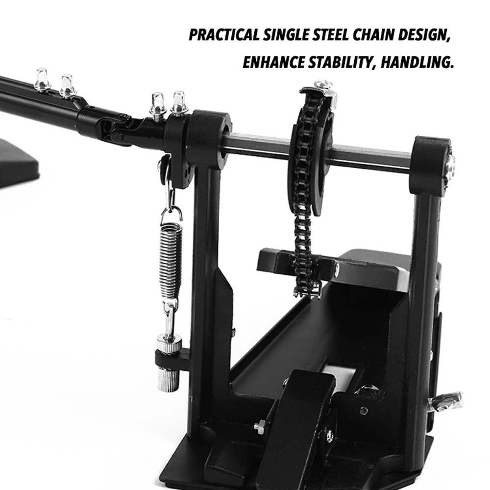 Профессиональная педаль барабана двойной бас двойная ножная педаль перкуссионный набор сплав одна цепь привод педаль барабана