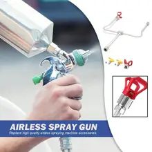 Безвоздушный распылитель для краски, удлиняющий полюс, металлическая двойная насадка с наконечниками