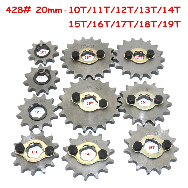 428 #10-19 Dente 20Mm Id Pignone Motore Anteriore Per Stomp Ycf Upower Dirt Pit Bike Atv Quad Go Kart Ciclomotore Buggy Scooter Moto
