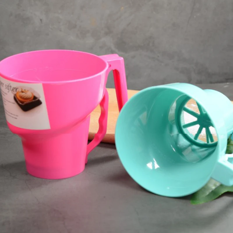Duolvqi Manual Flour Sifter Dessert Pastry Powder Flour Sieve Sifter Pastry Bakery Tools Funnel Shape Kitchen Accessories