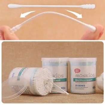 

200pcs Double Head Cotton Swab Disposable Buds Cleaning Nose Ears Tampons Beauty GXMC