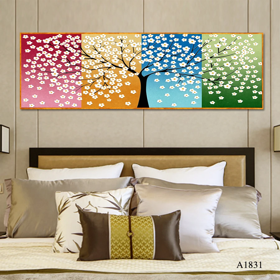 

Modern Oil Painting Print on Canvas Abstract Thick Oil Solid Tree Flower Canvas Art Printing Wall Art Picture for Home Decor
