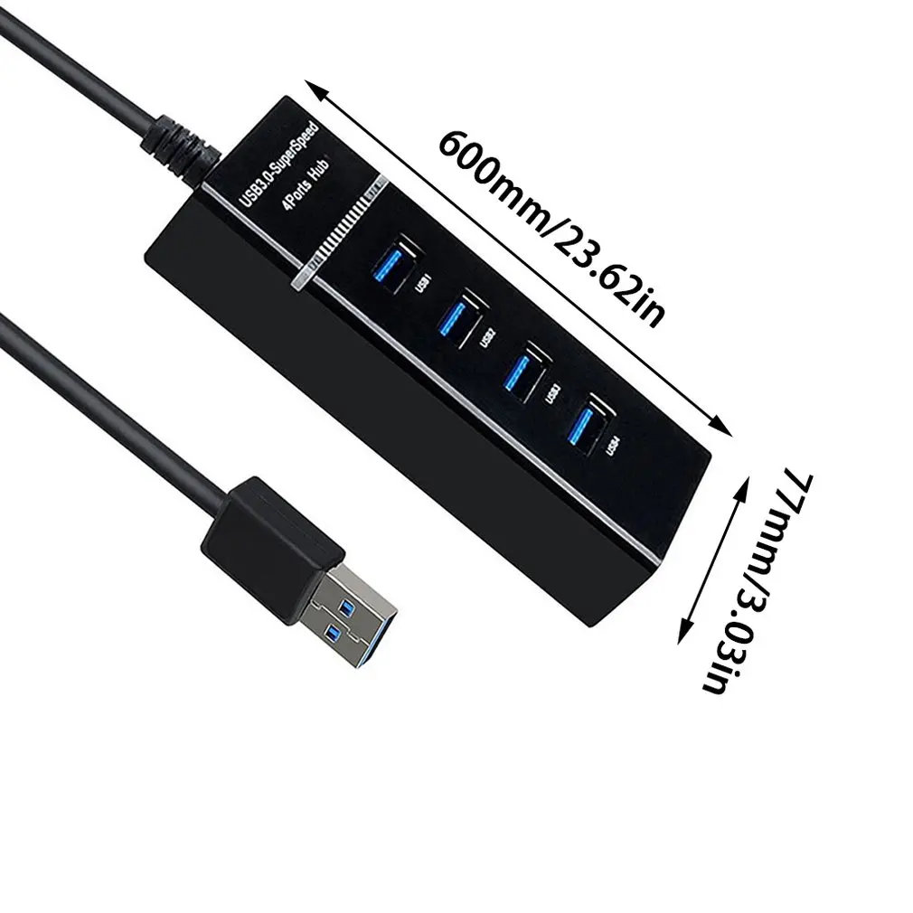 Высокоскоростной Прямоугольный светильник с 4 портами USB3.0, зарядное устройство, usb-разветвитель, адаптер для зарядки ПК, ноутбука
