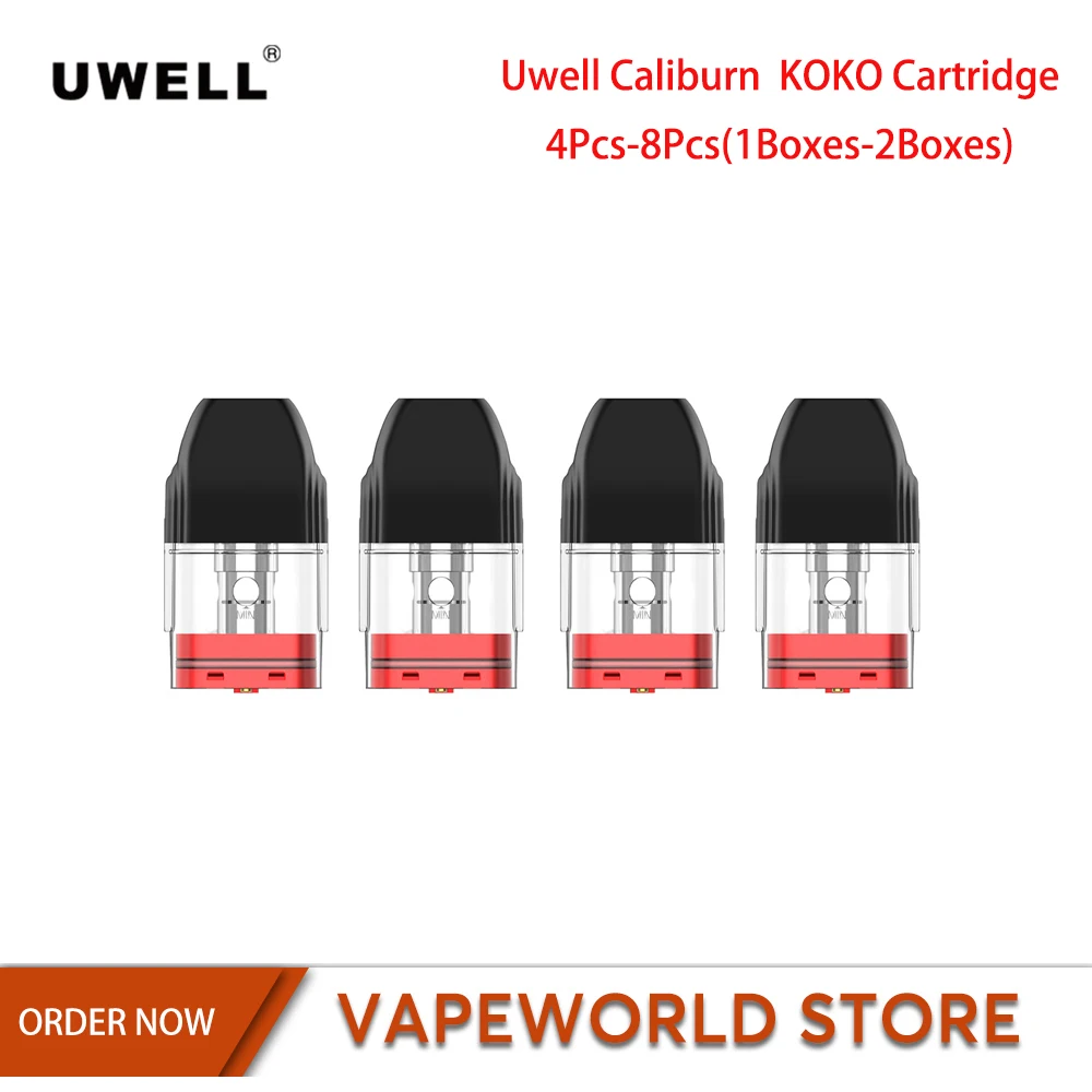4 шт. 8 оригинальный картридж Uwell Caliburn KOKO 2 мл 1 Ом аксессуары для электронных