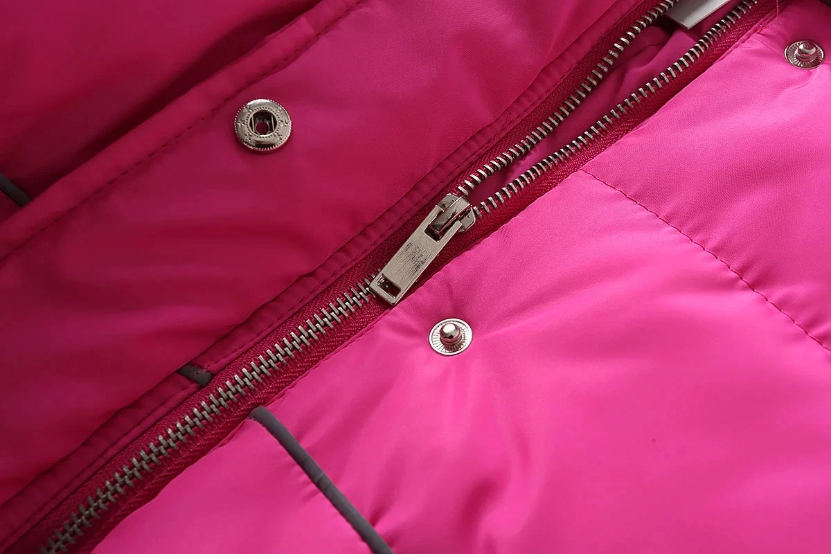 Зимняя куртка женская модная Светоотражающая полосатая Толстая парка с длинным рукавом фиолетовые розовые теплые парки модное женское зимнее пальто