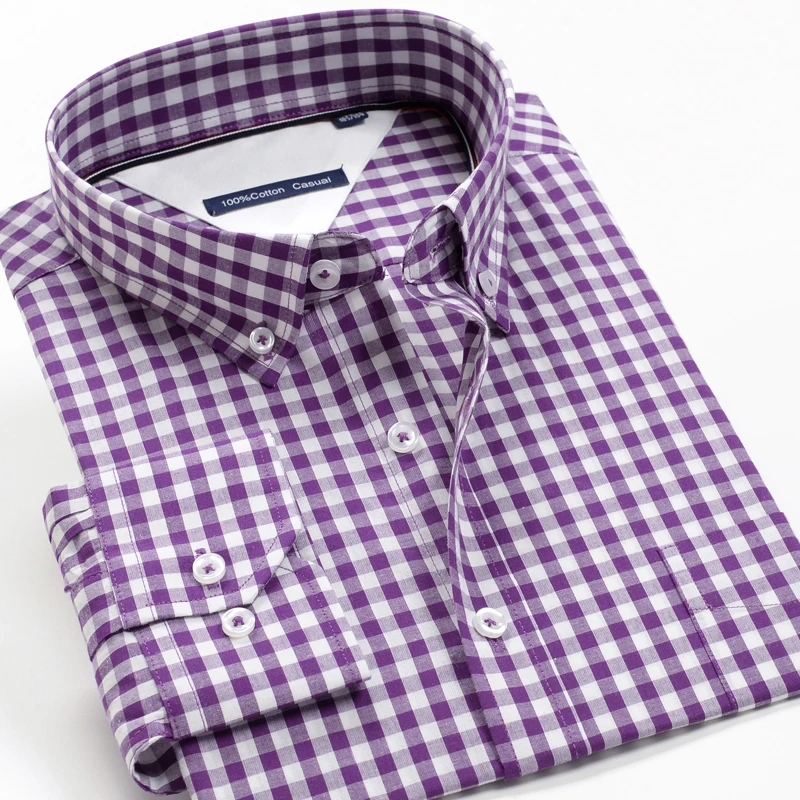 2024New Fall  Plus size long sleeve plaid shirt 8XL 9XL 10XL 11XL 12XL Men\'s 100% cotton shirt Brand clothing
