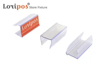 

6cm x 2.25cm Glass Wood Shelf Edge Grip Strip Shelf Mounting Data Strip Price Talker Shelf Top Label Holder Sign Display Clip