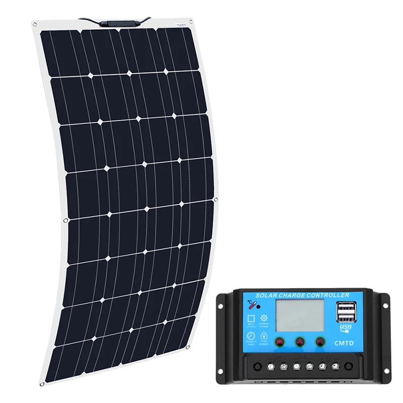 Boguang 16V 100 Вт солнечная панель с контроллером 10A sonnenkollektor 100 Ватт Гибкие зарядки 12v монокристаллические батареи 100 W