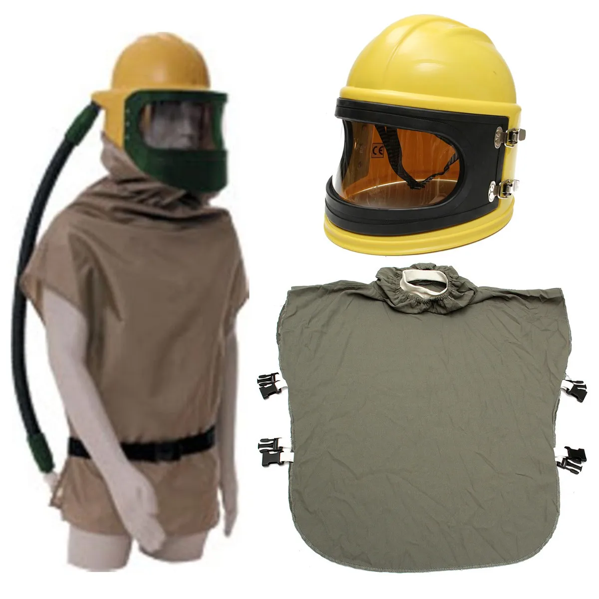 

6Pcs/set PVC ABS Material Sandblast Protective Sand Blasting Hood Sandblaster Helmet Sand blast Protector Safety Mask