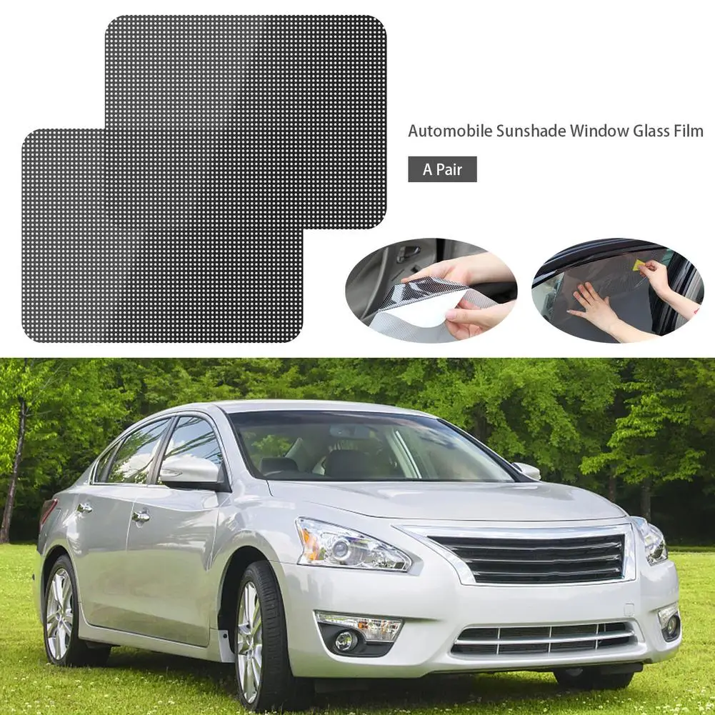 1 Pair Car Sunshade Sticker Mesh Window Glass Film Automobile Heat