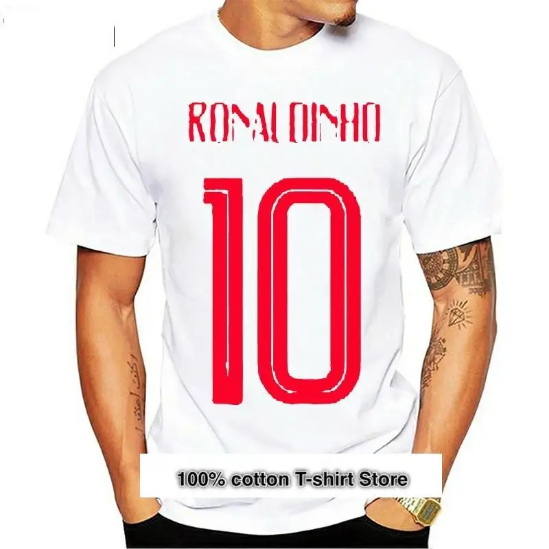 Camiseta de манга corta para hombres camisa Hipster с количеством 10 мир Ronaldinho цветов 2018 | Мужская