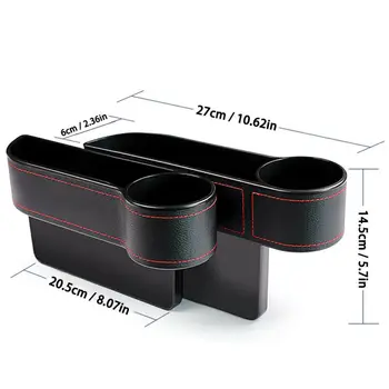 

2PCS Storage Box Auto Car Seat Gap Catcher Organizer Black 27x14.5x6CM