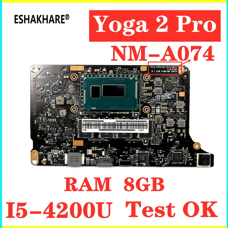 Eshakhare NM-A074 для lenovo Yoga 2 Pro Материнская плата ноутбука i5-4210U/i5-4200U процессор 8 Гб ram VIUU3 NM-A074 материнская плата Тест ОК